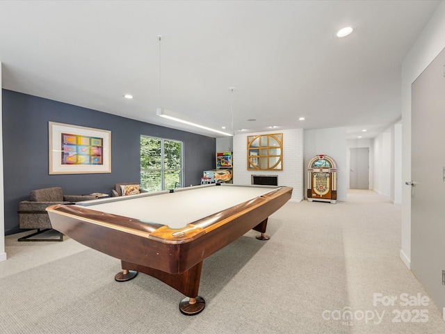 3306 Nancy Creek Rd, Charlotte, NC 28270 - recreation room with carpet floors, recessed lighting, and pool table
