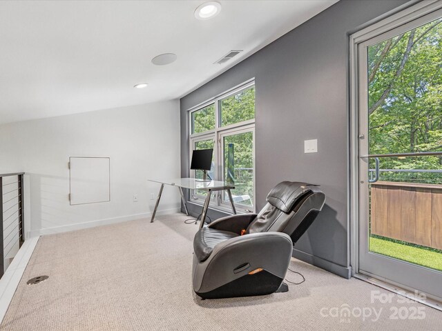 3306 Nancy Creek Rd, Charlotte, NC 28270 - home office featuring carpet floors and recessed lighting