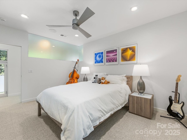3306 Nancy Creek Rd, Charlotte, NC 28270 - bedroom with carpet flooring, ceiling fan, and recessed lighting
