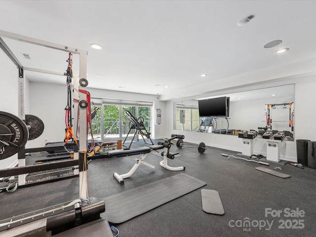 3306 Nancy Creek Rd, Charlotte, NC 28270 - gym featuring recessed lighting