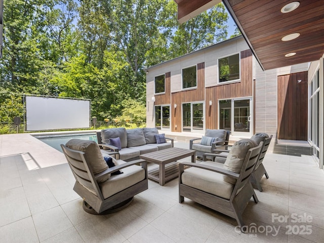 3306 Nancy Creek Rd, Charlotte, NC 28270 - view of patio / terrace with an outdoor pool and an outdoor living space
