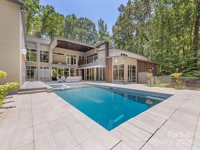 3306 Nancy Creek Rd, Charlotte, NC 28270 - view of pool with an outdoor living space, a pool with connected hot tub, and a patio