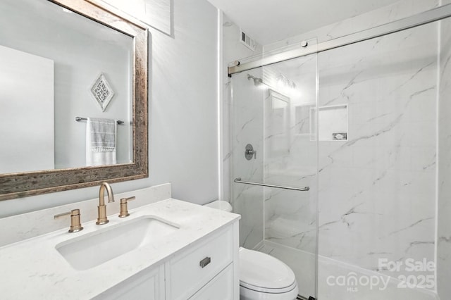 3020 Heathstead Pl Unit A, Charlotte, NC 28210 - full bath featuring a marble finish shower and vanity