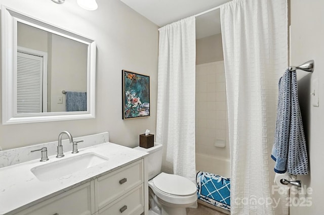 3020 Heathstead Pl Unit A, Charlotte, NC 28210 - bathroom featuring vanity and shower / bath combination with curtain