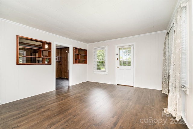 3425 Long Ferry Rd, Salisbury, NC 28146 - empty room with dark wood finished floors and crown molding