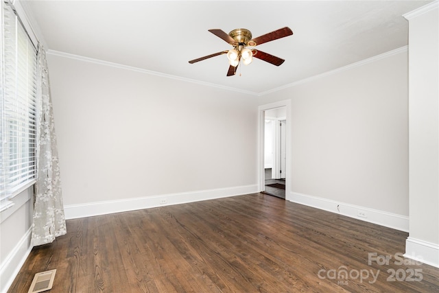 3425 Long Ferry Rd, Salisbury, NC 28146 - empty room featuring a ceiling fan, wood finished floors, and crown molding