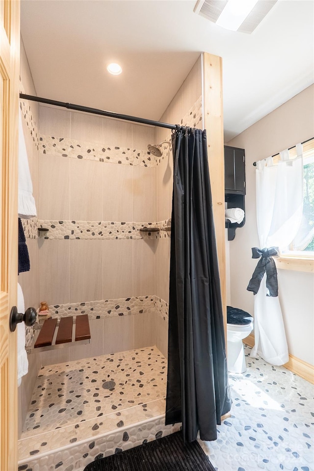 225 Wilderness Rd, Tryon, NC 28782 - bathroom with a tile shower and recessed lighting