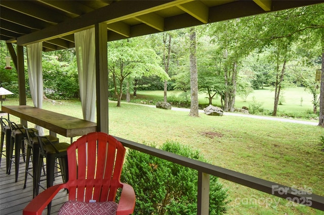 3435 Conleys Creek Rd, Whittier, NC 28789 - deck with a lawn