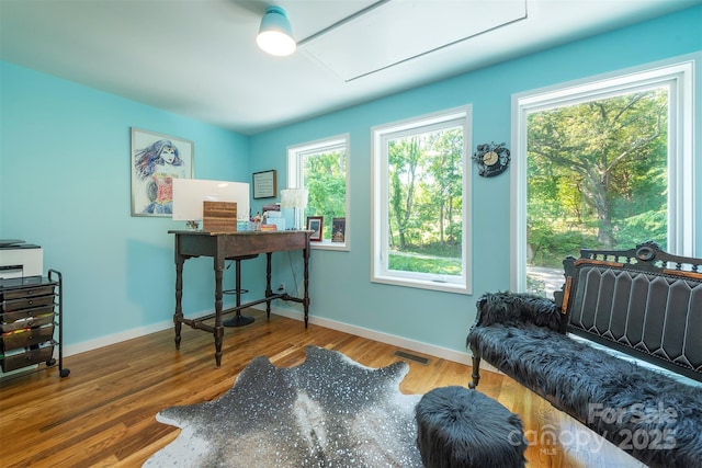 84 W St, Weaverville, NC 28787 - home office with baseboards and wood finished floors