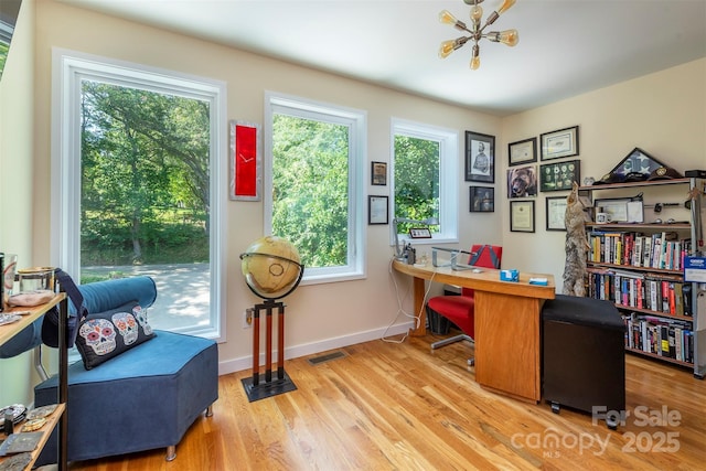 84 W St, Weaverville, NC 28787 - office area featuring wood finished floors and baseboards