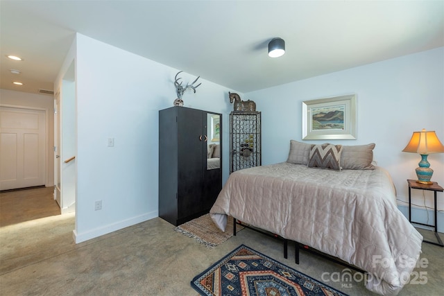 84 W St, Weaverville, NC 28787 - bedroom featuring finished concrete floors and recessed lighting