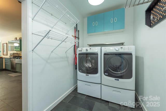 84 W St, Weaverville, NC 28787 - laundry area featuring independent washer and dryer and cabinet space
