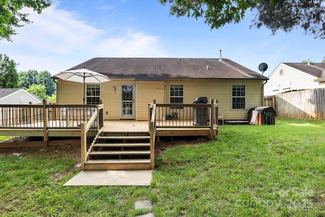 5221 Javitz Rd, Charlotte, NC 28216 - back of house with a wooden deck