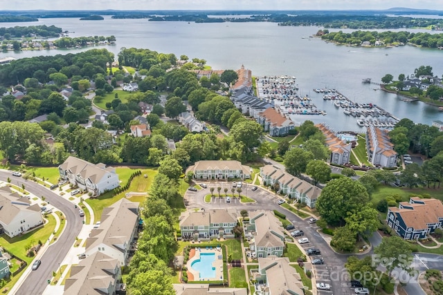 17431 Tuscany Ln, Cornelius, NC 28031 - aerial view of residential area with a nearby body of water