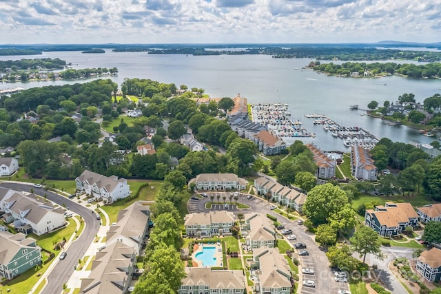 17431 Tuscany Ln, Cornelius, NC 28031 - aerial perspective of suburban area with a nearby body of water