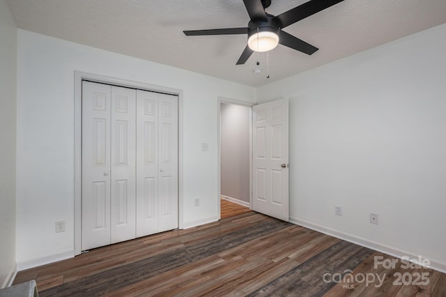 104 Nottingham Dr, Maiden, NC 28650 - unfurnished bedroom featuring wood finished floors, a closet, and ceiling fan