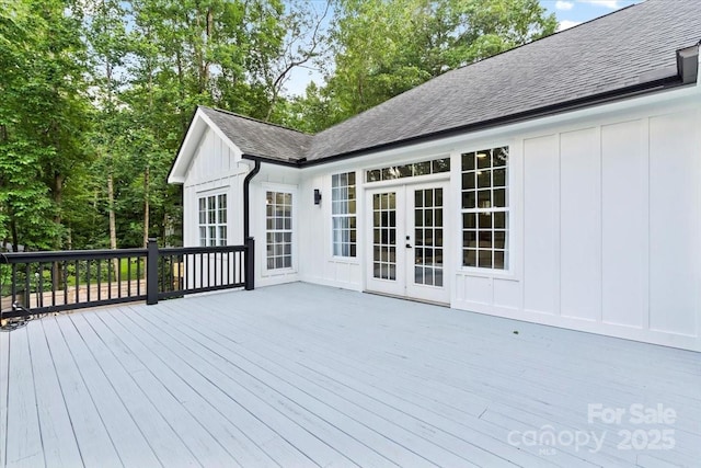 402 Wildlife Rd, Troutman, NC 28166 - wooden deck featuring french doors