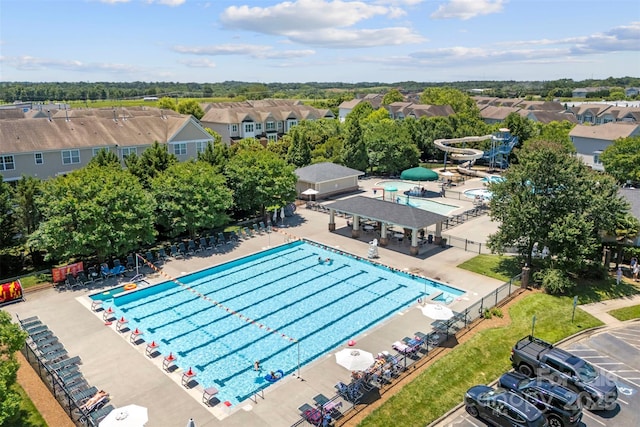 10007 Hillspring Dr, Huntersville, NC 28078 - aerial perspective of suburban area featuring a pool