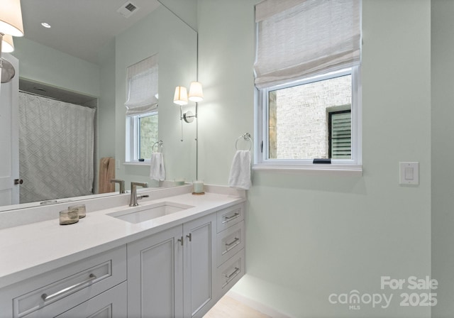 2837 Kenwood Sharon Ln, Charlotte, NC 28211 - full bathroom featuring vanity and a shower with curtain