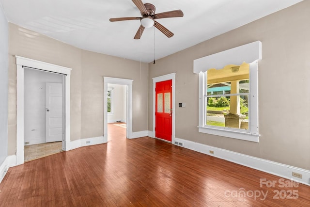 524 W Horah St, Salisbury, NC 28144 - foyer with hardwood / wood-style floors and ceiling fan
