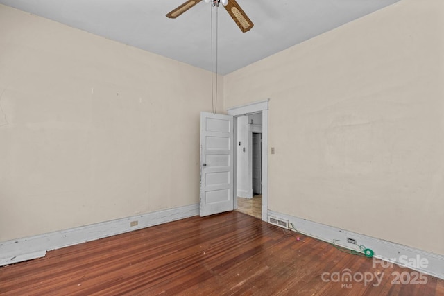 524 W Horah St, Salisbury, NC 28144 - empty room with a ceiling fan and wood finished floors