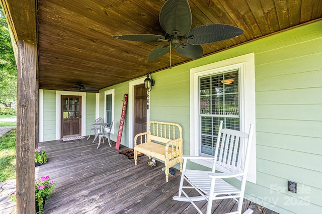 166 Duke St, Granite Falls, NC 28630 - porch featuring a ceiling fan
