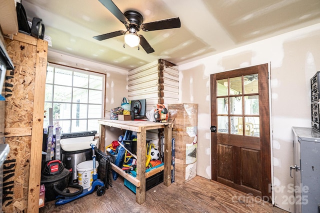 166 Duke St, Granite Falls, NC 28630 - interior space featuring a ceiling fan and wood finished floors