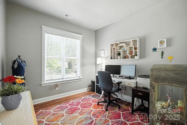 11359 Deer Ridge Ln, Charlotte, NC 28277 - home office featuring plenty of natural light and wood finished floors