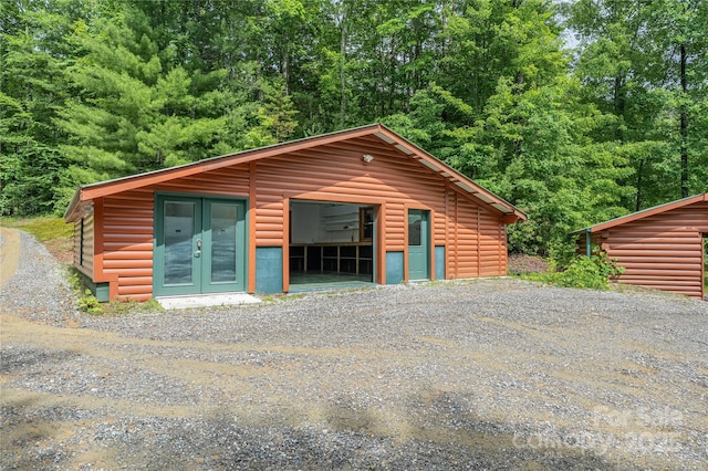 288 Hard To Find Dr, Brevard, NC 28712 - view of front of home featuring french doors and an outdoor structure
