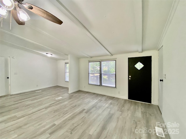 325 Scaley Bark Dr, Salisbury, NC 28147 - foyer with light wood-style floors and a ceiling fan