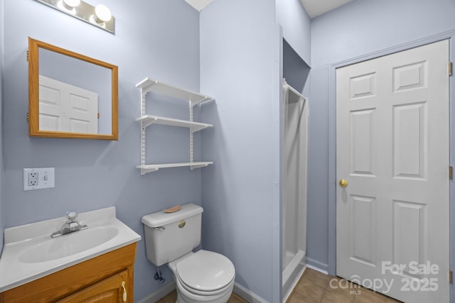73 Waters Rd, Asheville, NC 28805 - full bath with vanity, a shower stall, and tile patterned flooring