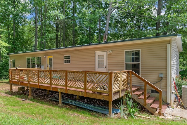 27 Sage Way, Clyde, NC 28721 - rear view of house featuring a wooden deck