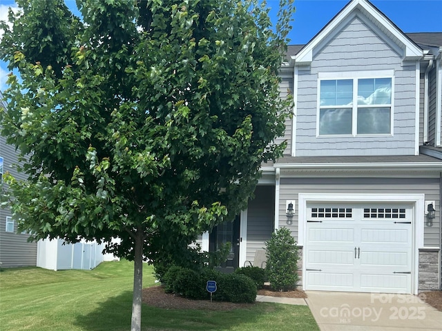 15005 Savannah Hall Dr Unit 72, Charlotte, NC 28273 - view of front of house with an attached garage, a front yard, and concrete driveway