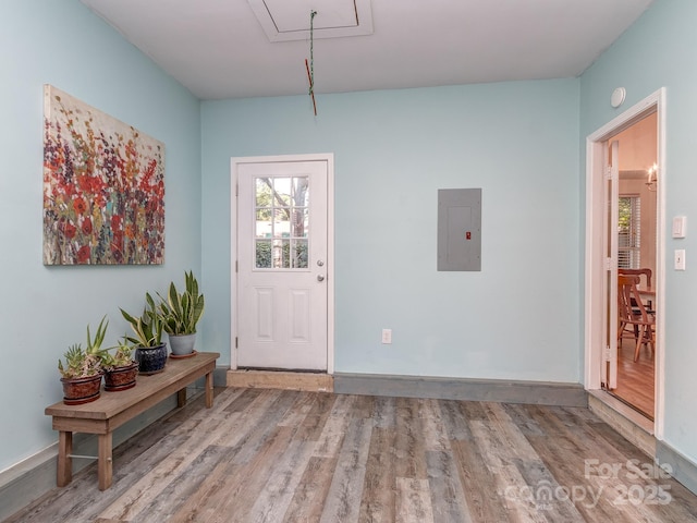 4801 Pennant Pl, Charlotte, NC 28212 - foyer entrance featuring electric panel and wood finished floors