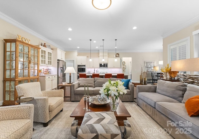 6506 Jepson Ct Unit 349, Charlotte, NC 28214 - living area with crown molding and recessed lighting