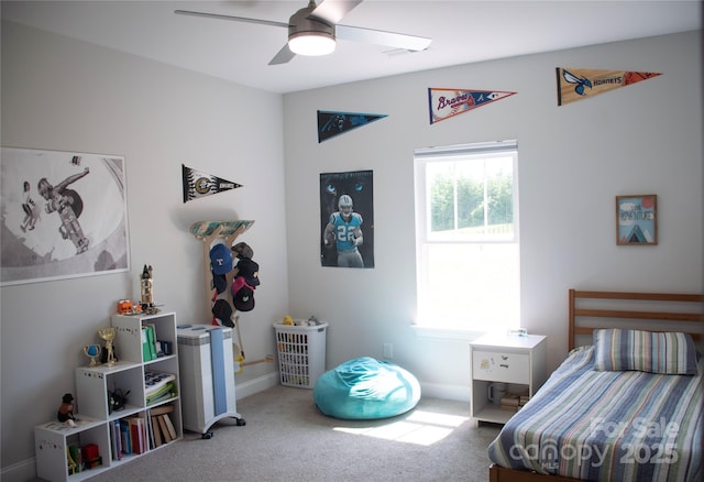 205 Spring Creek Dr, Mount Holly, NC 28120 - bedroom featuring carpet and ceiling fan