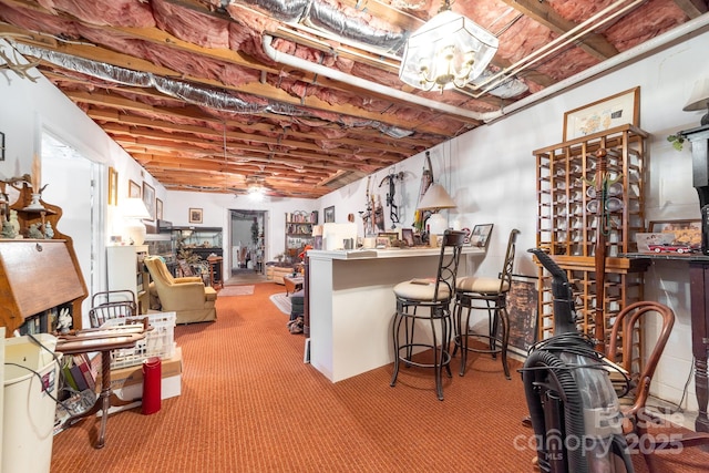 7029 Forest Hills Dr, Denver, NC 28037 - basement with carpet flooring and a bar