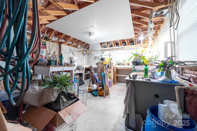 7029 Forest Hills Dr, Denver, NC 28037 - miscellaneous room with concrete flooring and a workshop area