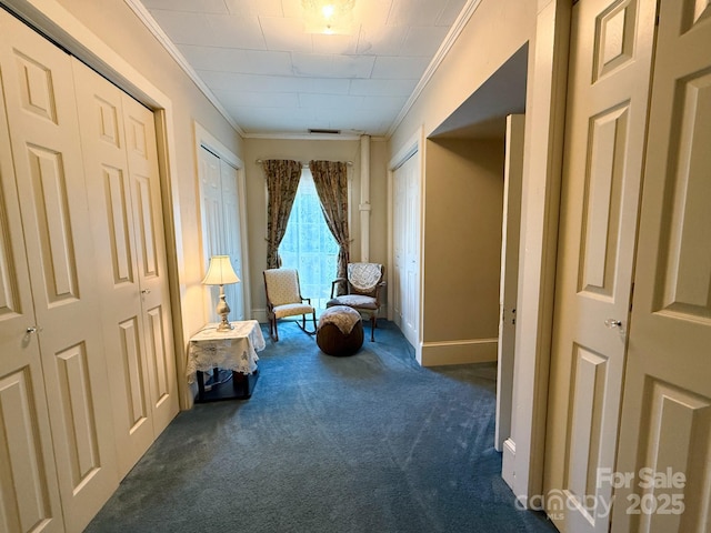 192 W Court St, Rutherfordton, NC 28139 - sitting room with dark colored carpet and crown molding