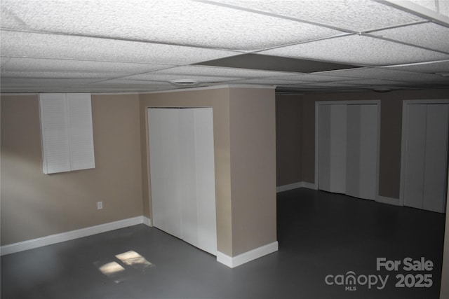 1038 Holmes Ave, Salisbury, NC 28144 - finished below grade area featuring baseboards and a drop ceiling