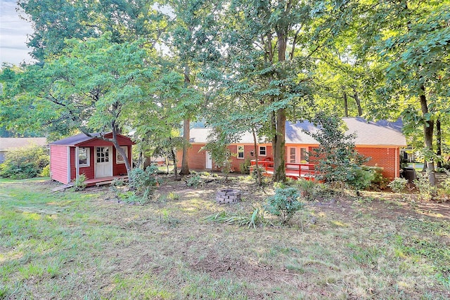 16509 Kimbolten Dr, Huntersville, NC 28078 - view of yard with a storage shed