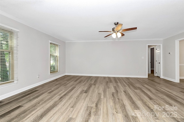 16509 Kimbolten Dr, Huntersville, NC 28078 - unfurnished room featuring ceiling fan, wood finished floors, and ornamental molding