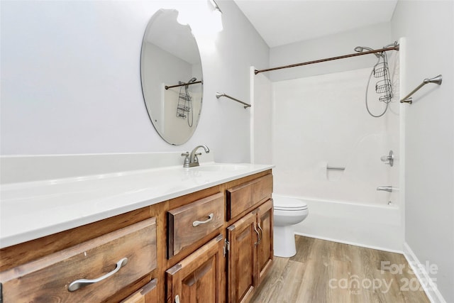 16509 Kimbolten Dr, Huntersville, NC 28078 - bathroom featuring vanity, washtub / shower combination, and wood finished floors