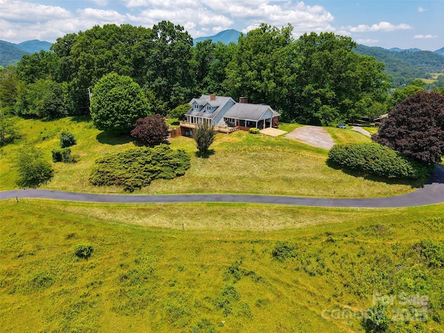 80 Gobblers Knob Dr, Clyde, NC 28721 - view from above of property with a mountain backdrop