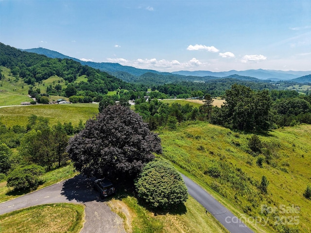 80 Gobblers Knob Dr, Clyde, NC 28721 - drone / aerial view of a mountainous background and a heavily wooded area