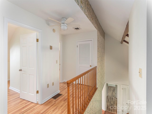 80 Gobblers Knob Dr, Clyde, NC 28721 - corridor featuring an upstairs landing and wood finished floors
