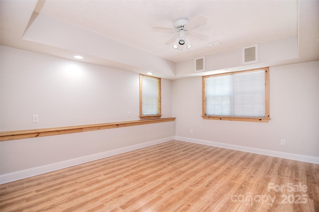9117 Castle Garden Ln, Charlotte, NC 28215 - empty room featuring wood finished floors, ceiling fan, and recessed lighting