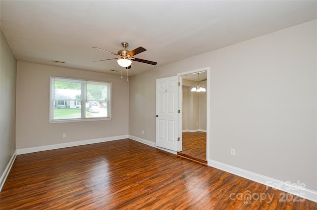 5424 Amado St, Charlotte, NC 28215 - unfurnished room featuring wood finished floors and ceiling fan