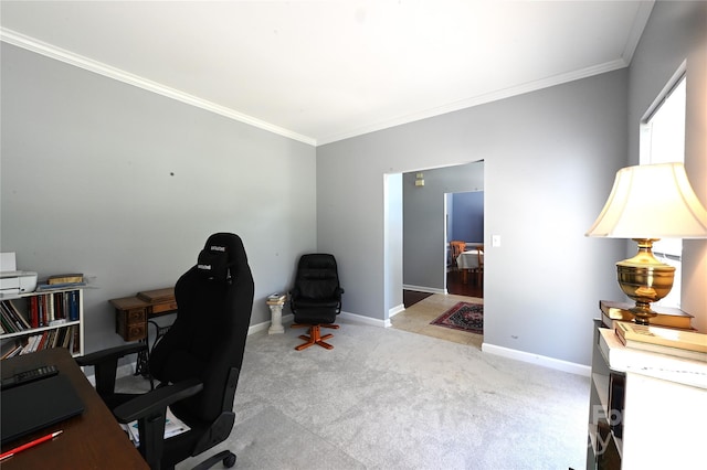 219 Harrowfield Hts, York, SC 29745 - home office with ornamental molding and carpet floors