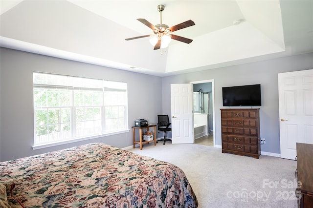 219 Harrowfield Hts, York, SC 29745 - carpeted bedroom featuring connected bathroom and a ceiling fan